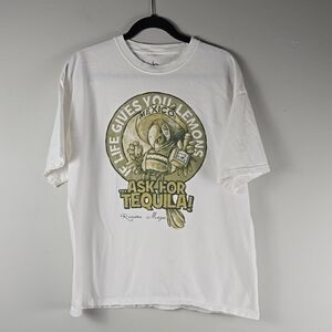 Riviera Maya Mexico Tequila Parrot White Graphic T-Shirt